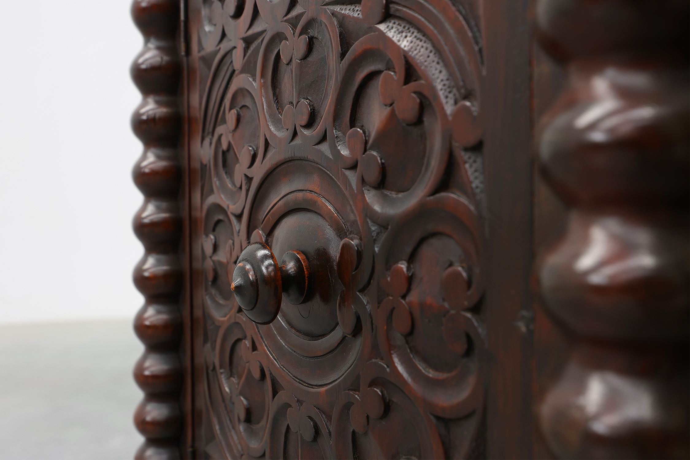 Pair of Breton Carved Oak Bedside Cabinets, France, circa 1900thumbnail